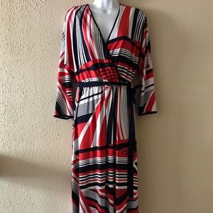 Size M Dress Dark Blue-Red-White